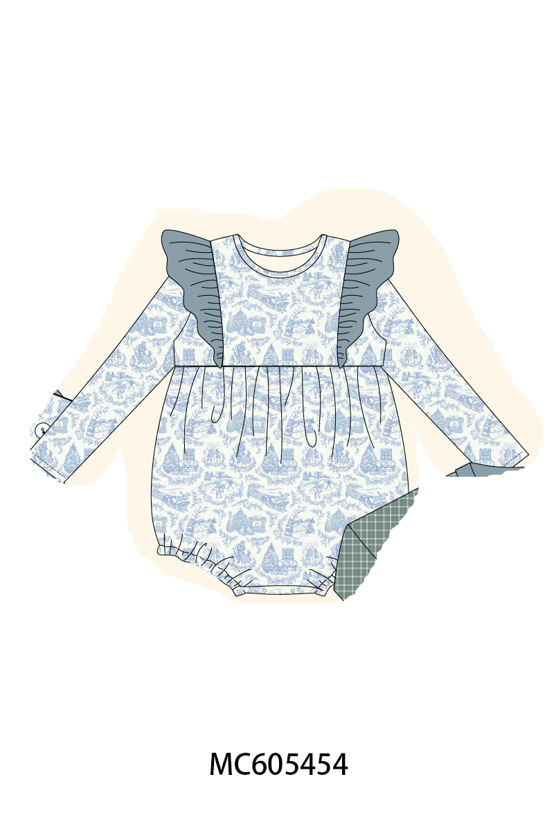 PO93 Blue toile holiday print collection
