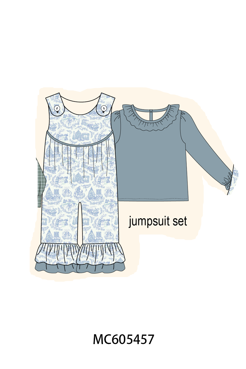 PO93 Blue toile holiday print collection