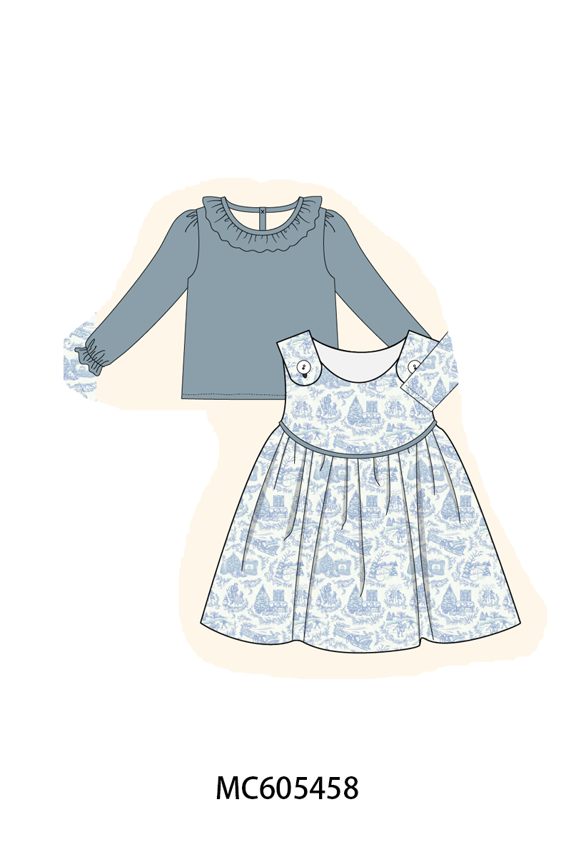 PO93 Blue toile holiday print collection