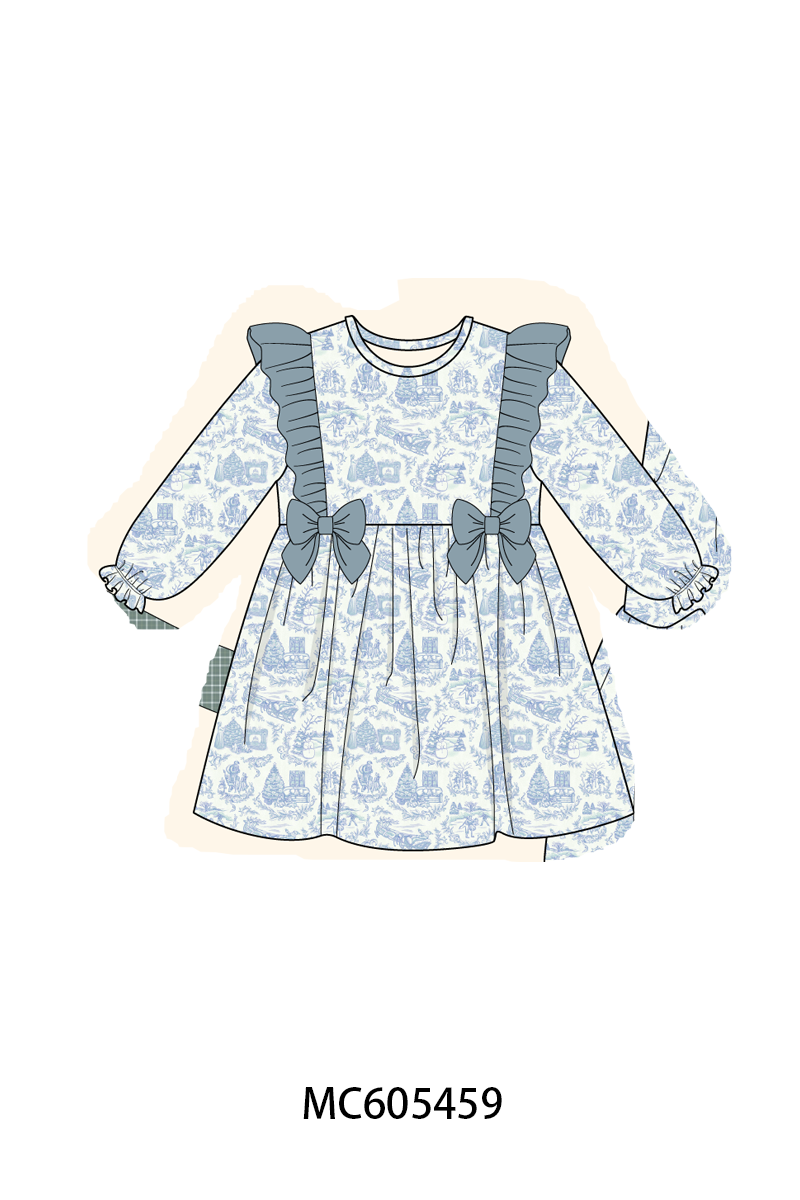 PO93 Blue toile holiday print collection