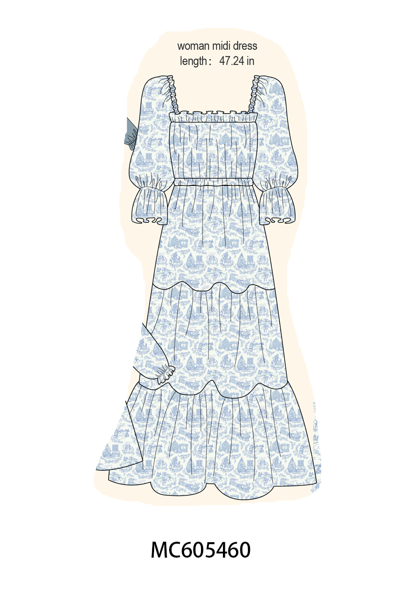 PO93 Blue toile holiday print collection