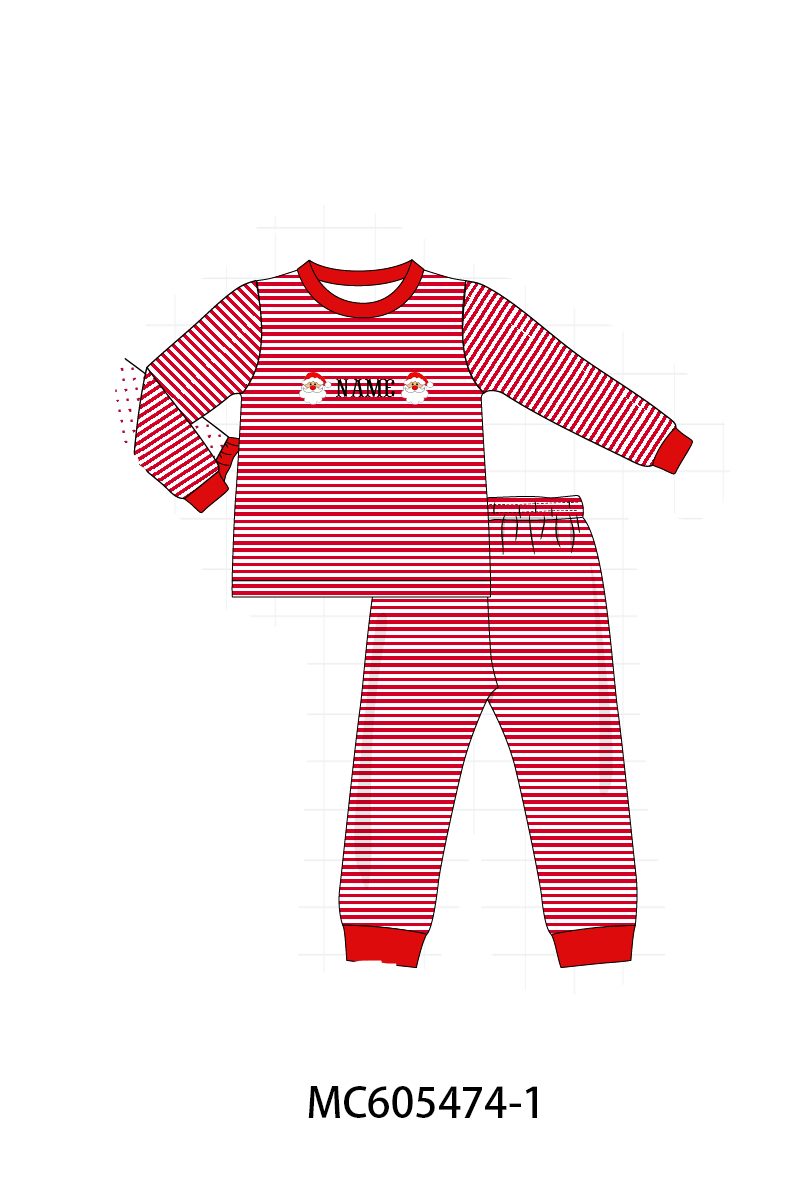 PO93 Christmas stripe tree santa monogram embroidery collection