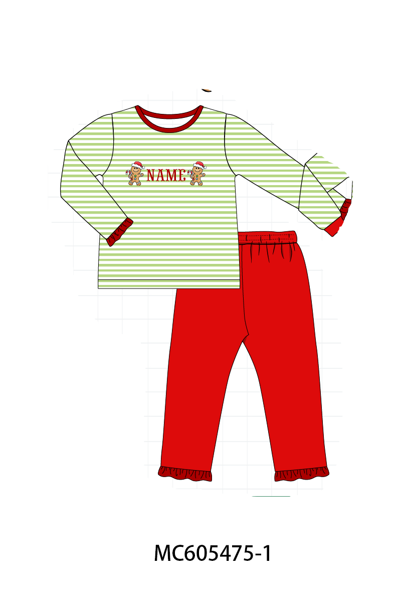 PO93 Christmas stripe tree santa monogram embroidery collection