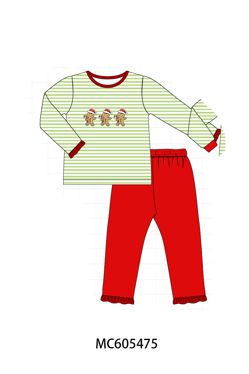 PO93 Christmas stripe tree santa reindeer gingerbread embroidery collection