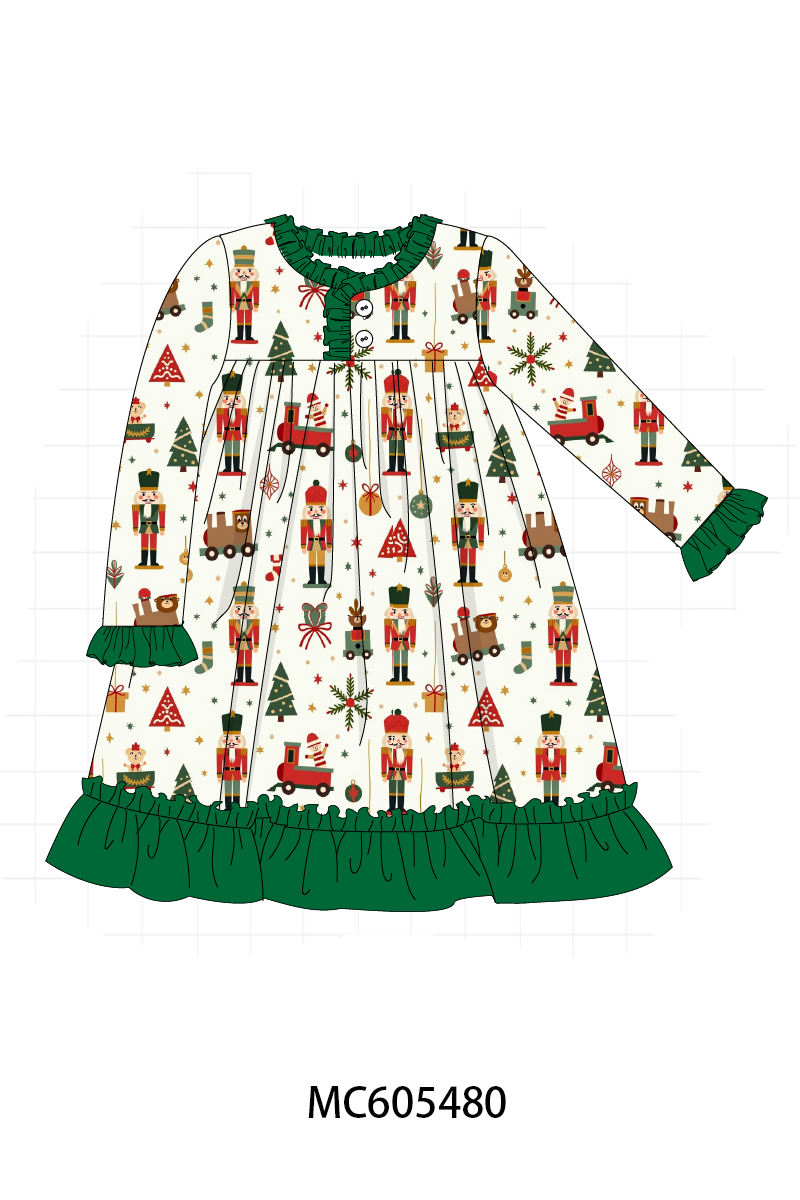 PO93 Forest nutcracker print pajama collection