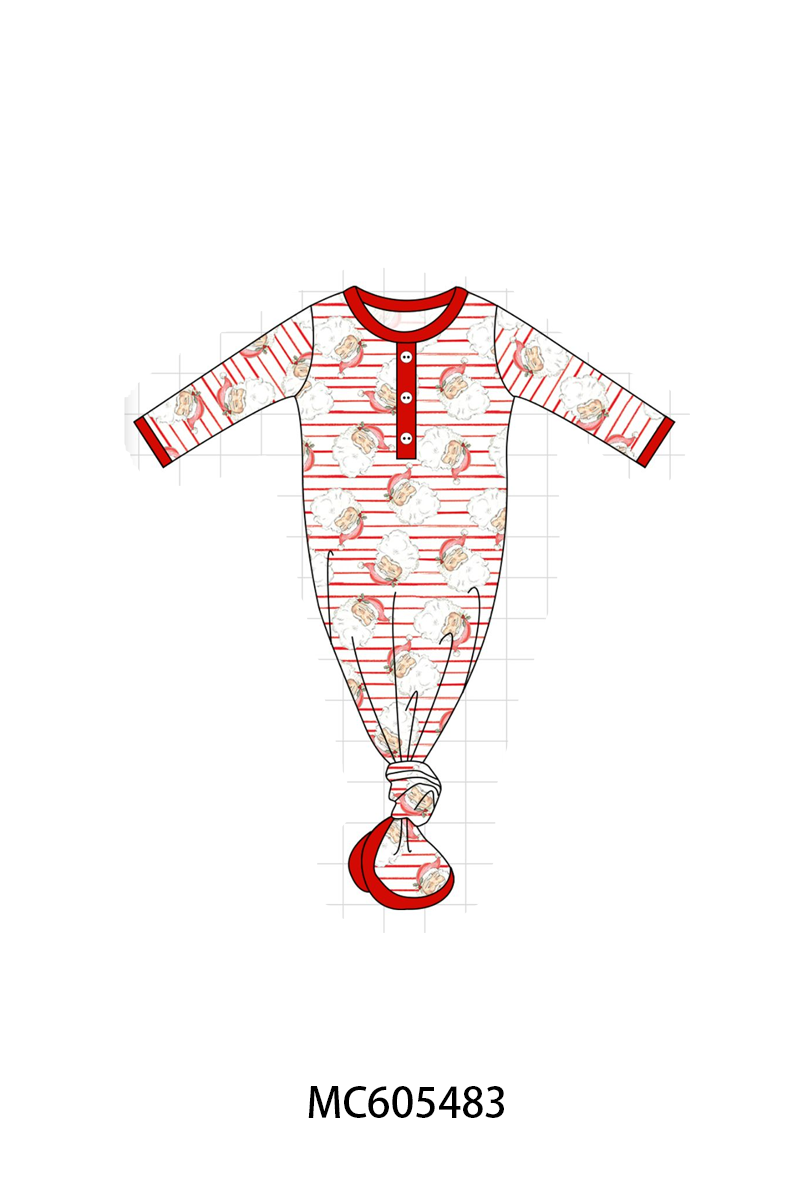 PO93 Red christmas santa claus stripe bamboo collection