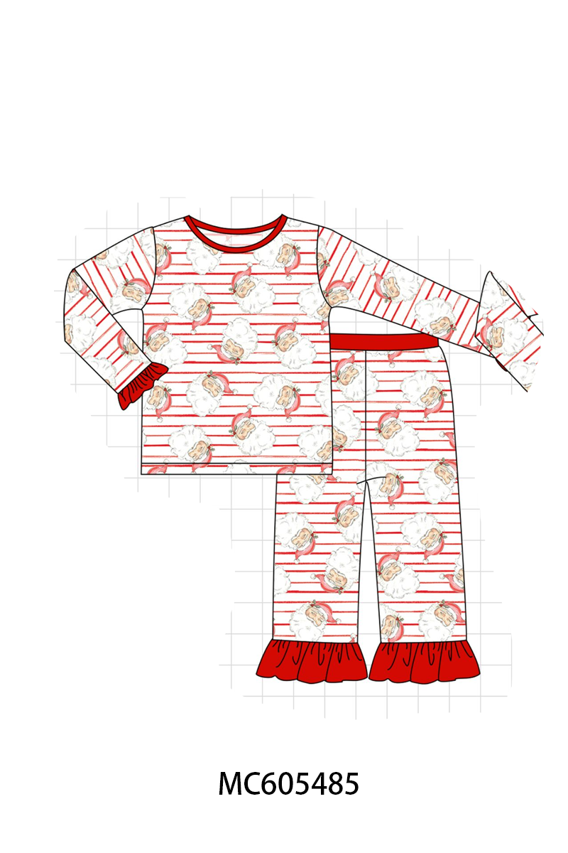 PO93 Red christmas santa claus stripe bamboo collection