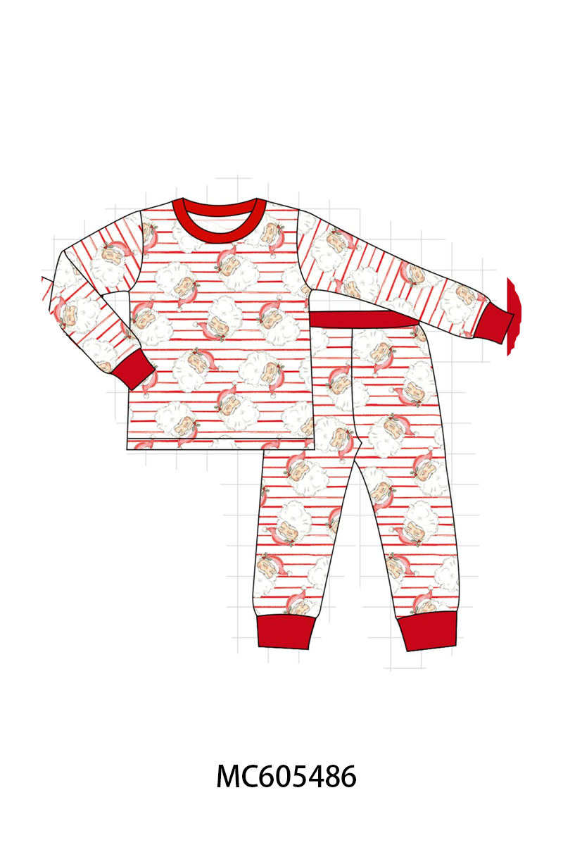 PO93 Red christmas santa claus stripe bamboo collection