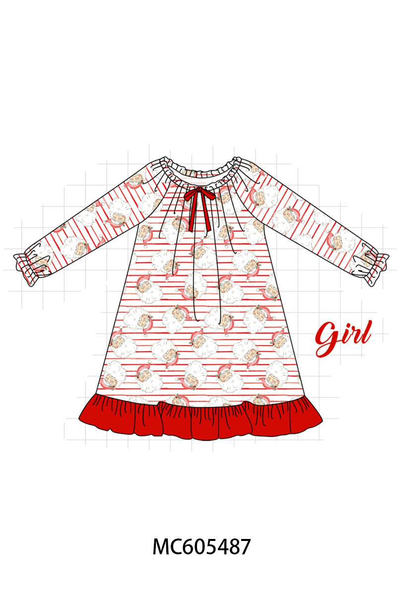 PO93 Red christmas santa claus stripe bamboo collection