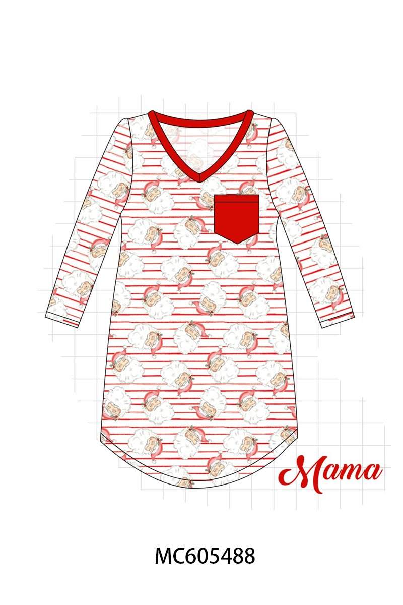 PO93 Red christmas santa claus stripe bamboo collection