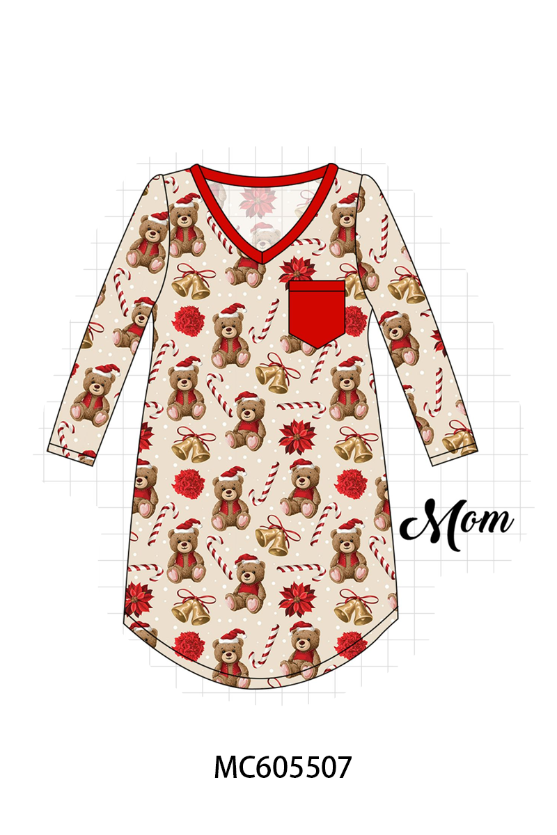 PO93 Red christmas teddy bear bamboo collection
