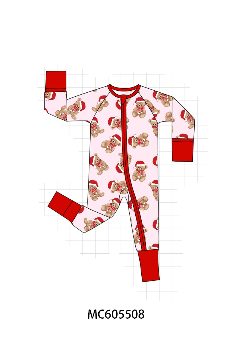 PO93 Pink&blue christmas teddy bamboo collection