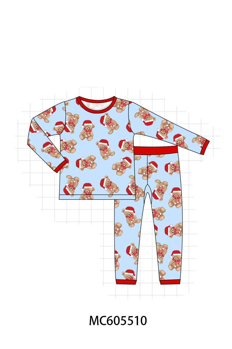PO93 Pink&blue christmas teddy bamboo collection