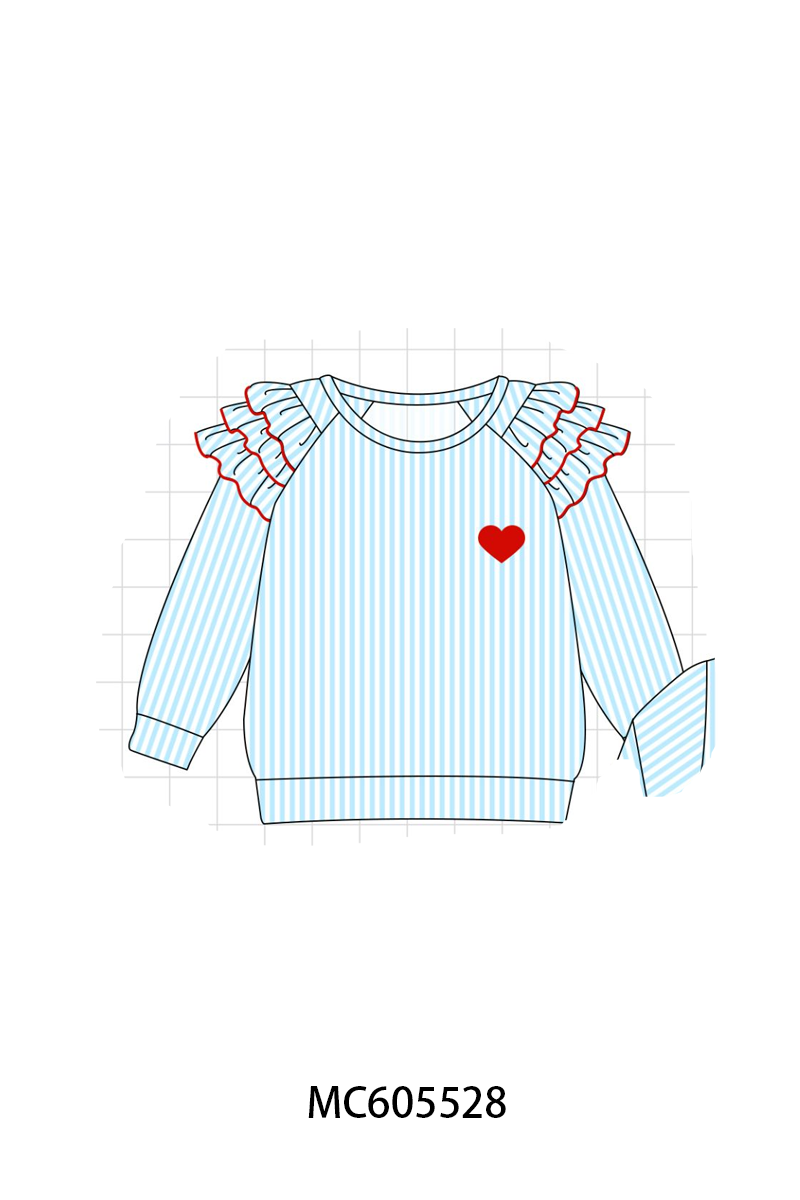 PO95 Blue valentine's day heart smocked collection