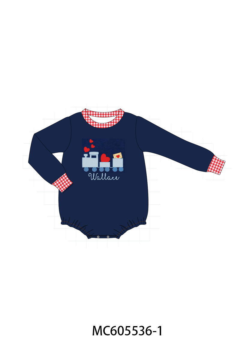 PO95 Red&navy valentine's day monogram embroidery collection