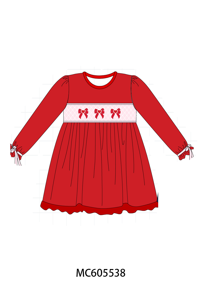 PO95 Red&navy valentine's day bow train embroidery collection