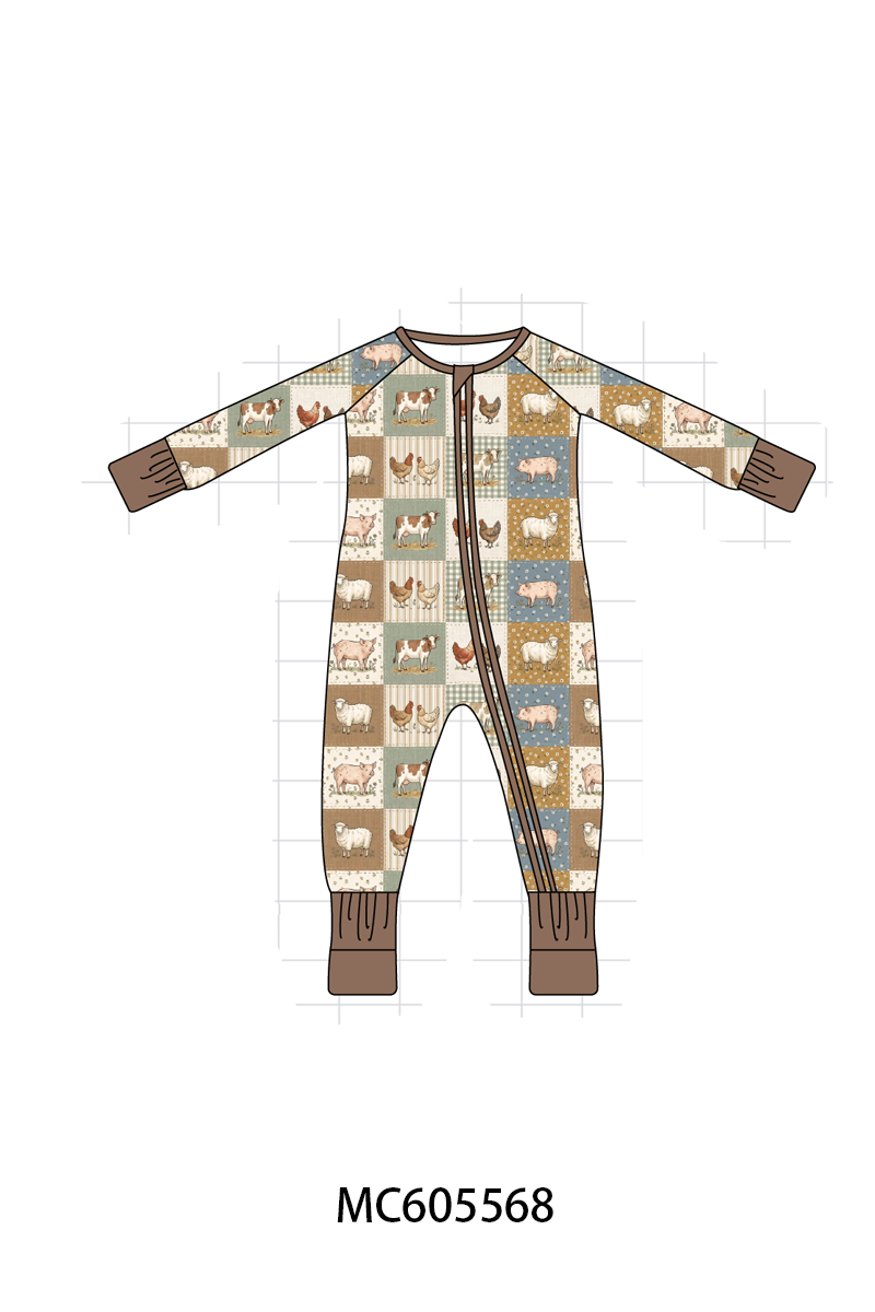 PO93 Brown farm checkered bamboo collection