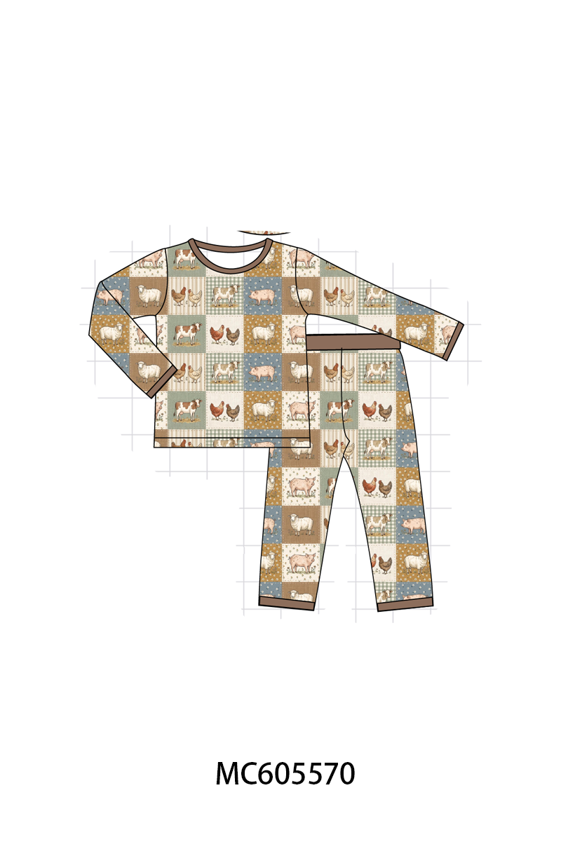 PO93 Brown farm checkered bamboo collection