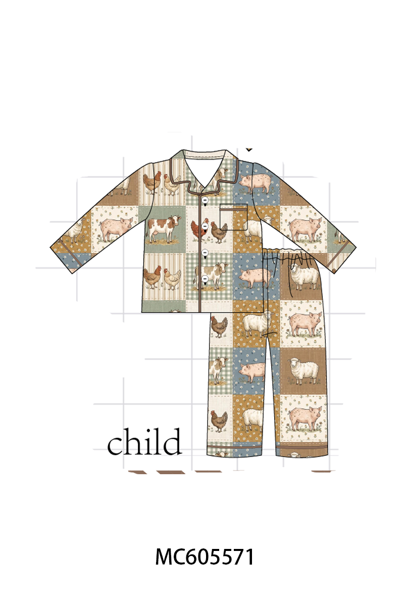 PO93 Brown farm checkered bamboo collection