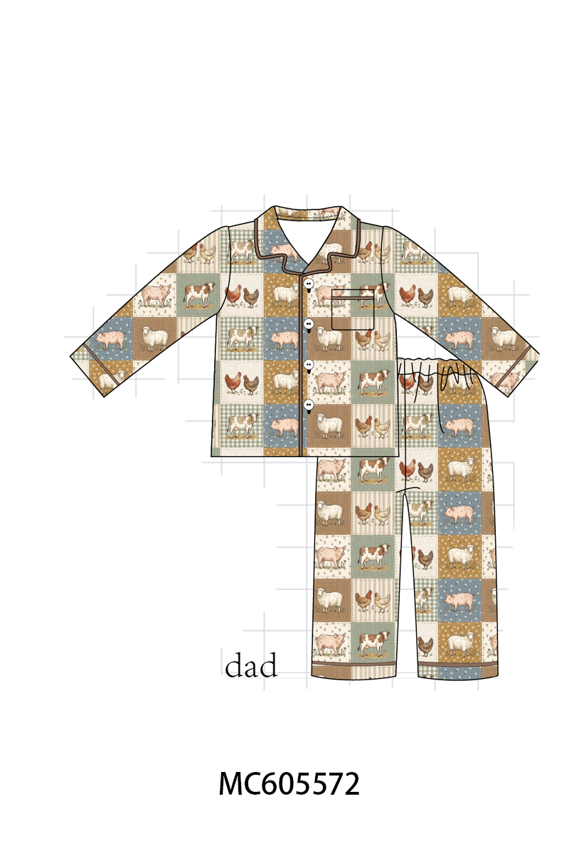 PO93 Brown farm checkered bamboo collection