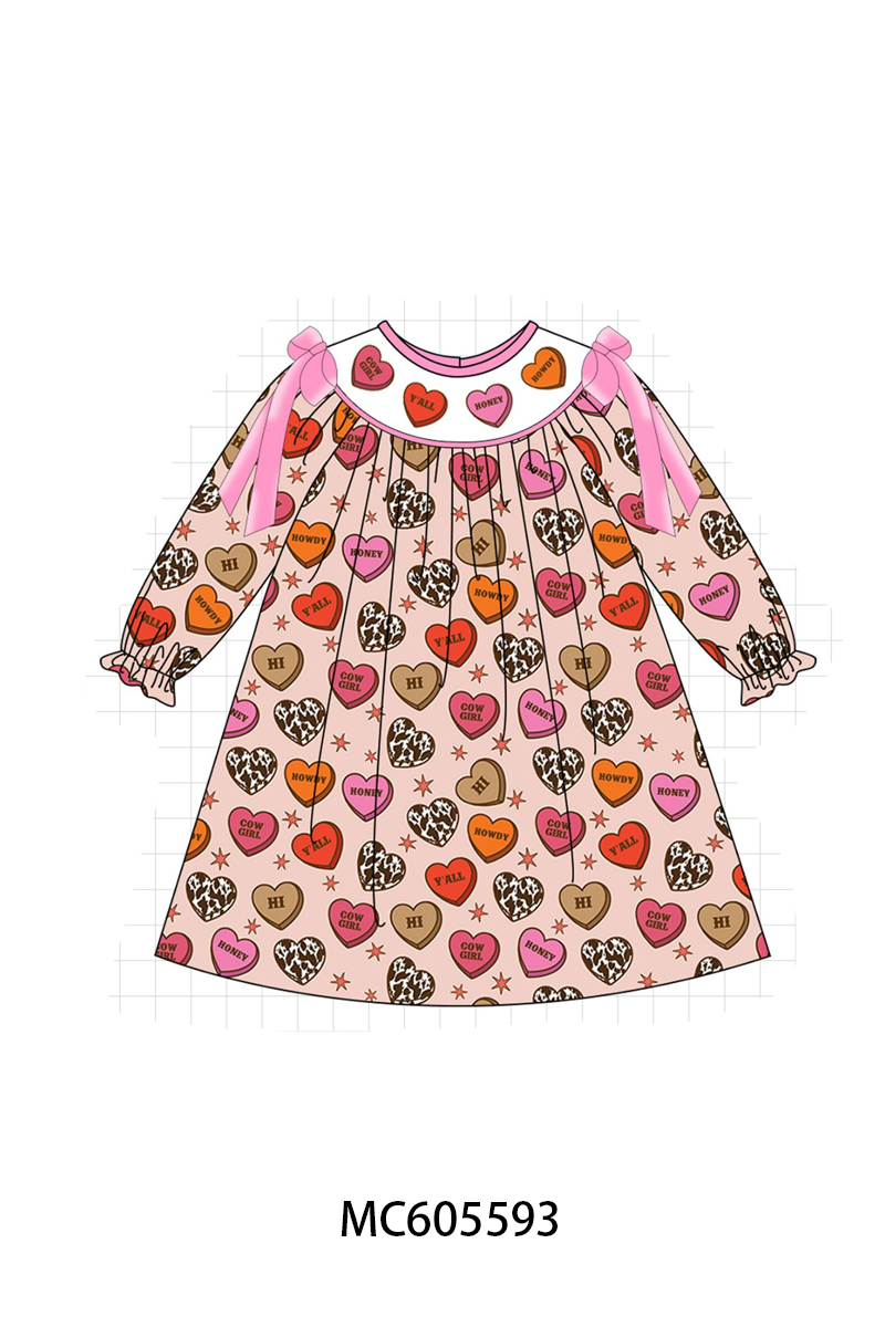 PO95 Pink valentine's day heart embroidery collection