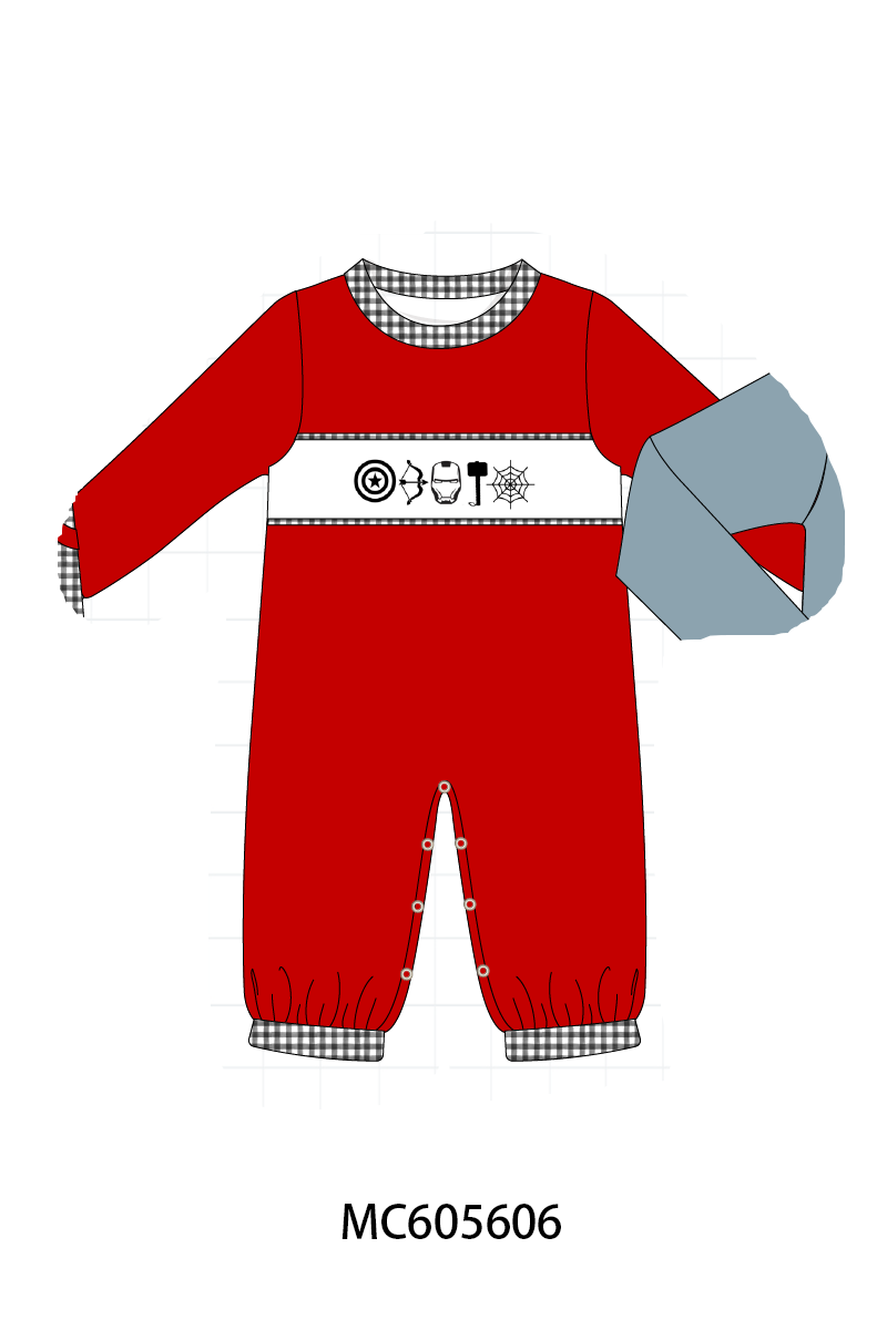 PO93 Red character embroidery collection