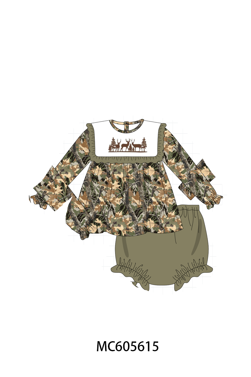 PO93 Camo hunting deer embroidery collection