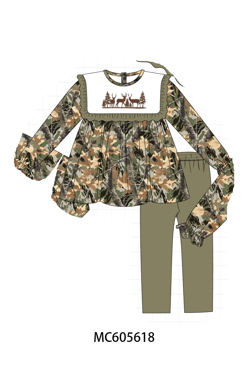PO93 Camo hunting deer embroidery collection