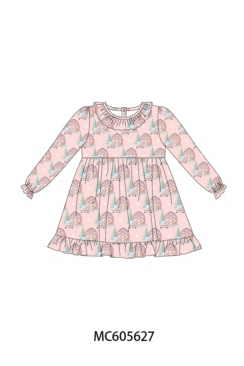 PO93 Pink christmas house ruffle collection