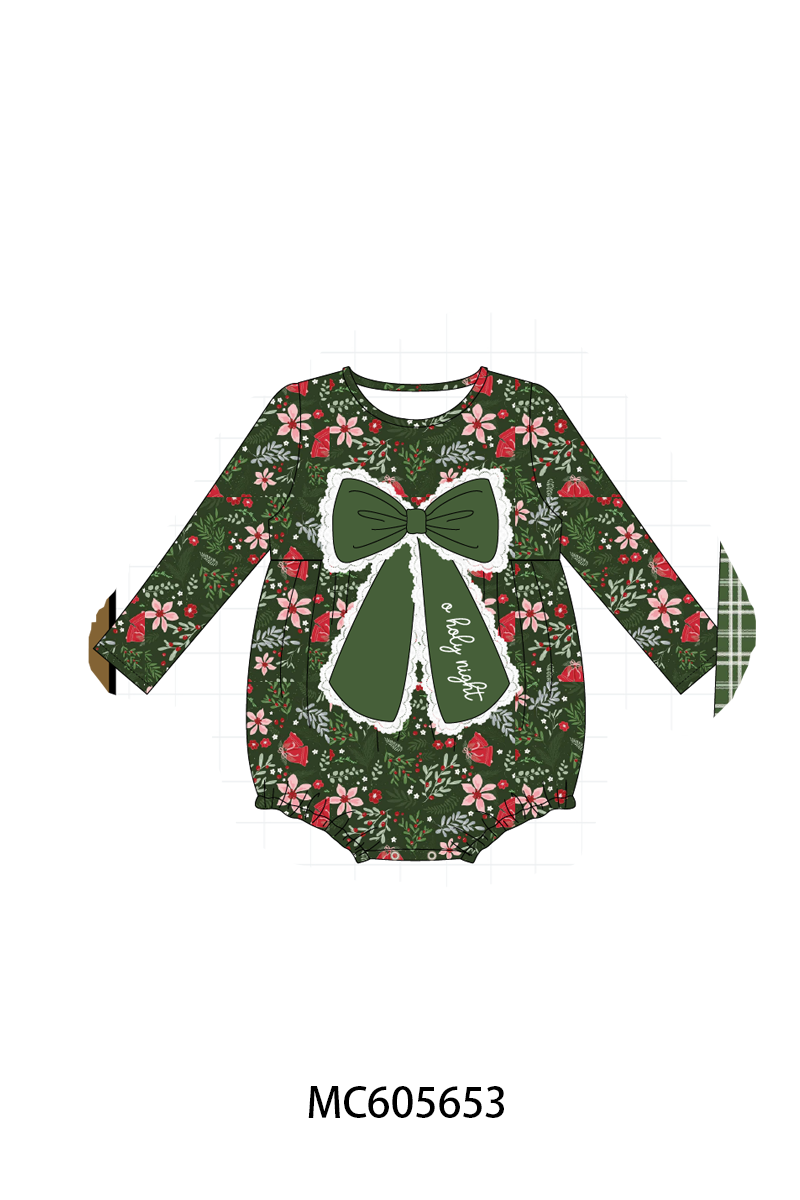 PO93 Green floral print bow collection