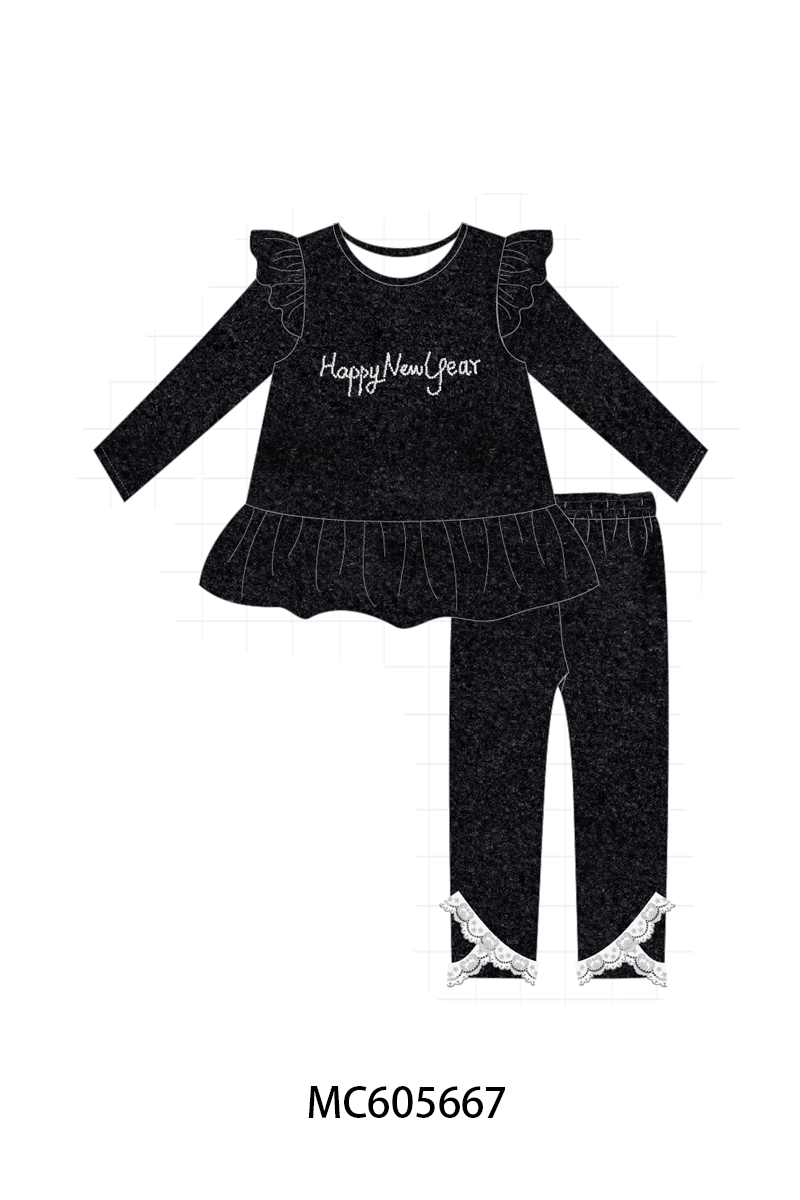 PO93 Black happy new year velvet pearl collection