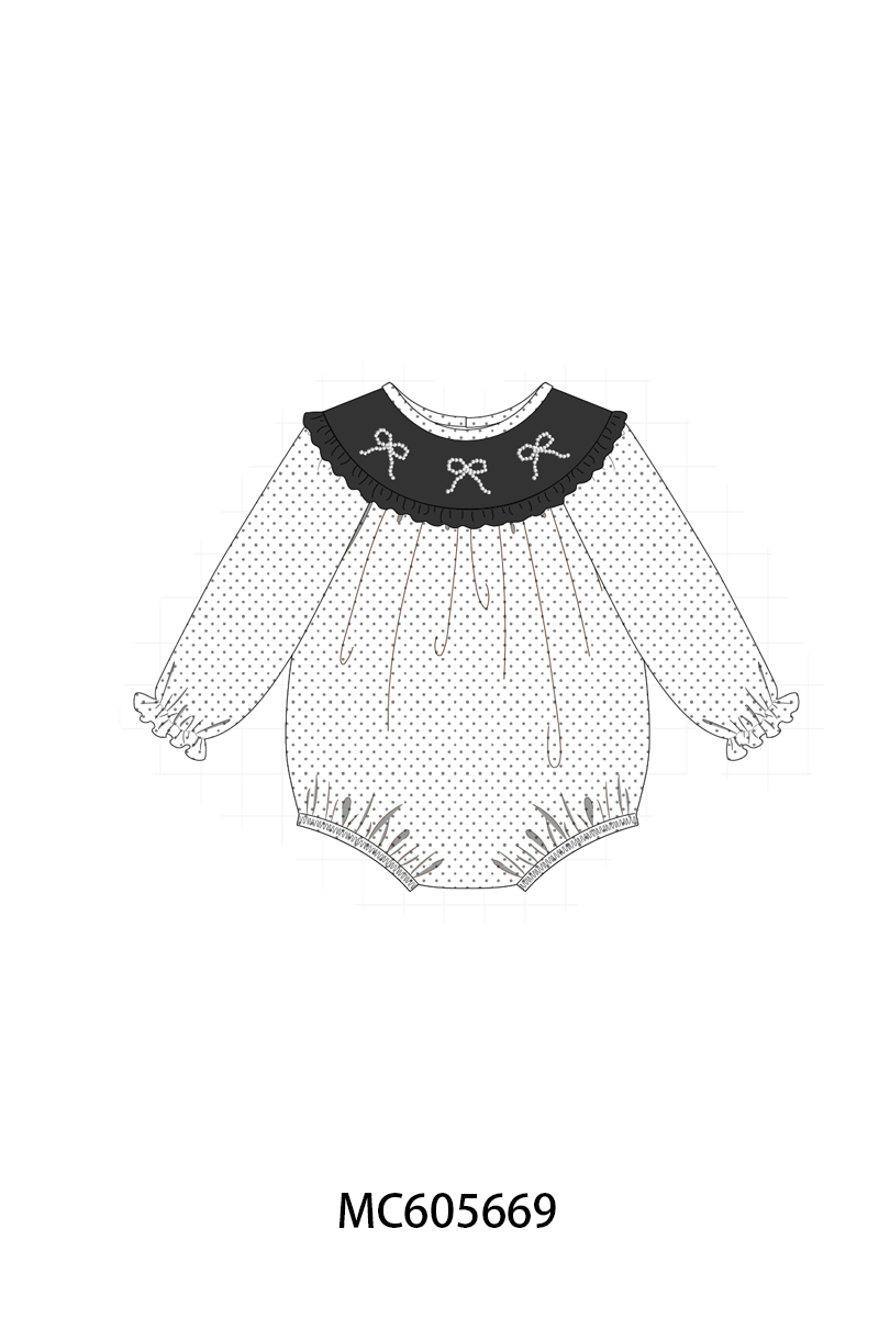 PO93 White bow pearl stich dot collection