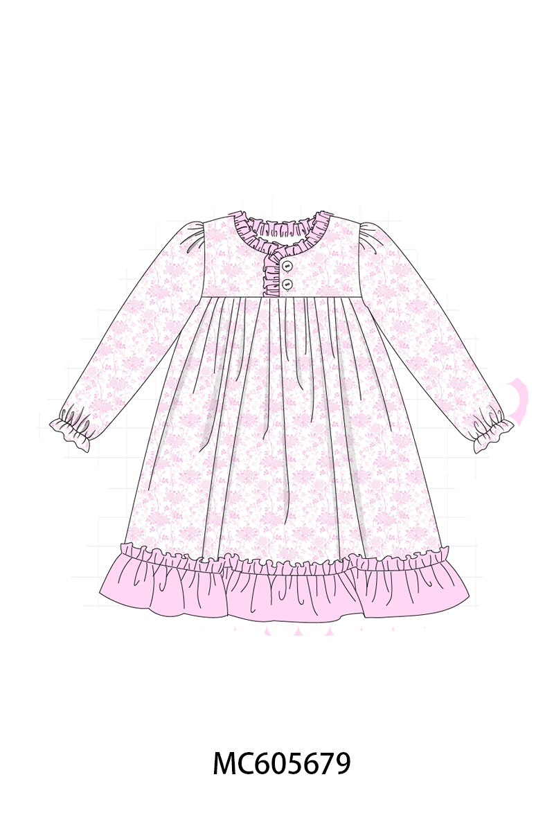 PO95 Pink bow smocked ruffle collection