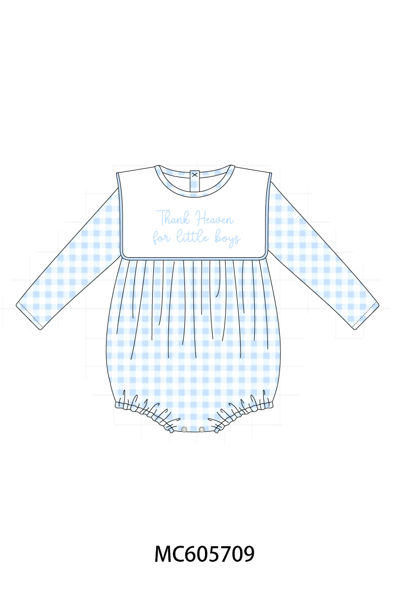 PO93 Pink&blue embroidery dot gingham collection