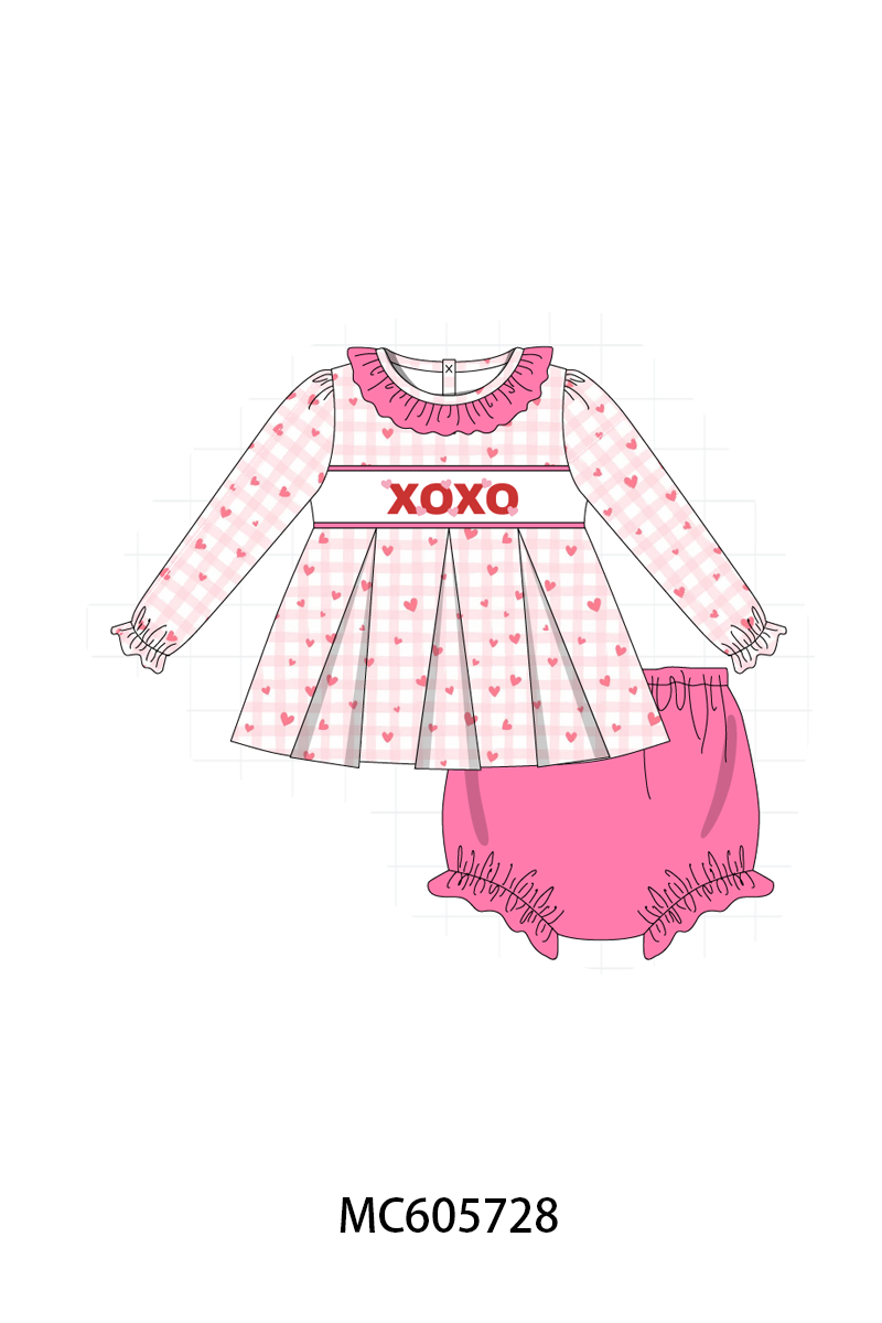 PO95 Pink valentine's day XOXO embroidery collection