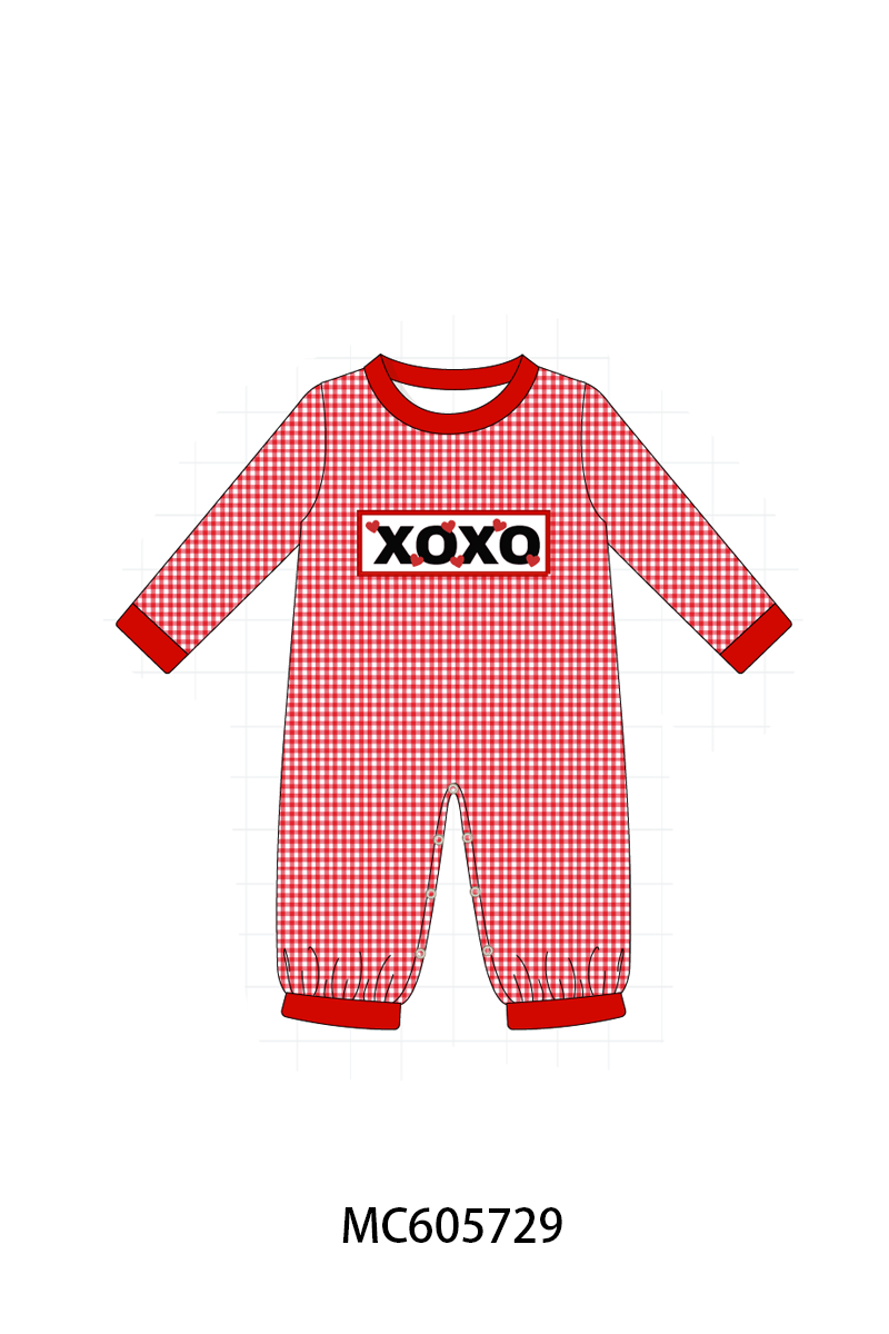 PO95 Pink valentine's day XOXO embroidery collection