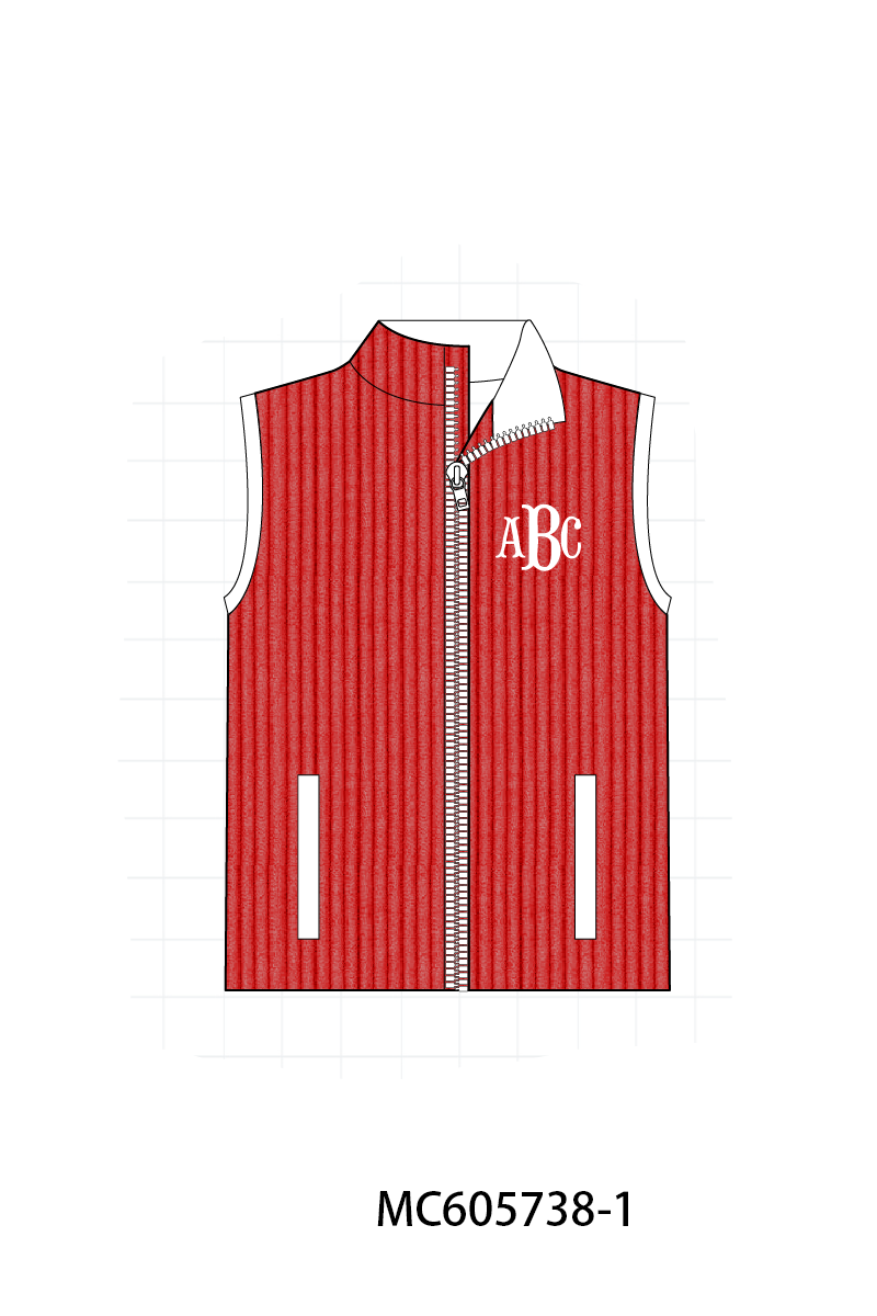 PO95 Red valentine's day corduroy monogram embroidery collection