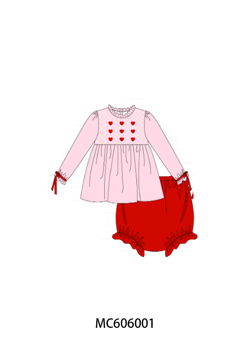 PO95 Pink&blue heart smocked collection