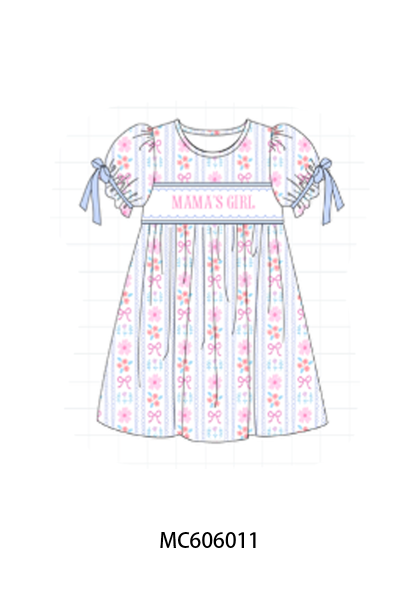 PO95 Blue MAMA'S GIRL embroidery floral collection
