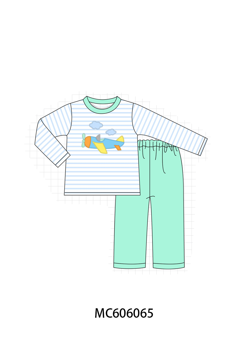 PO95 Mint airplane applique stripe collection