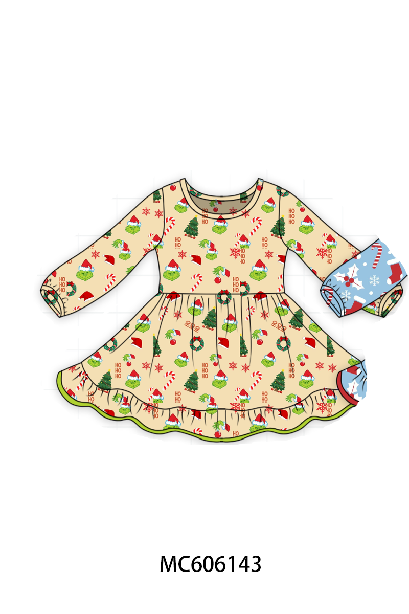 PO95 Christmas bow cookie grinch floral dress collection