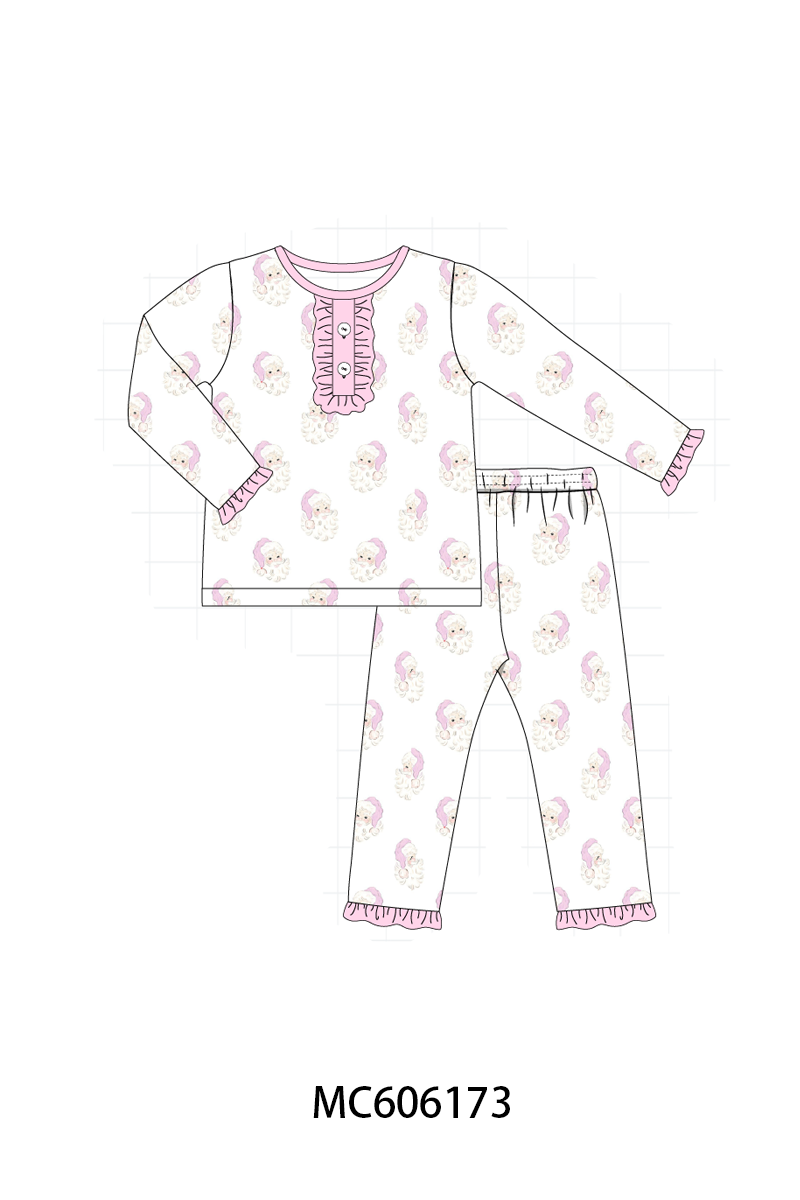 PO95 Blue&pink christmas santa claus pajama collection