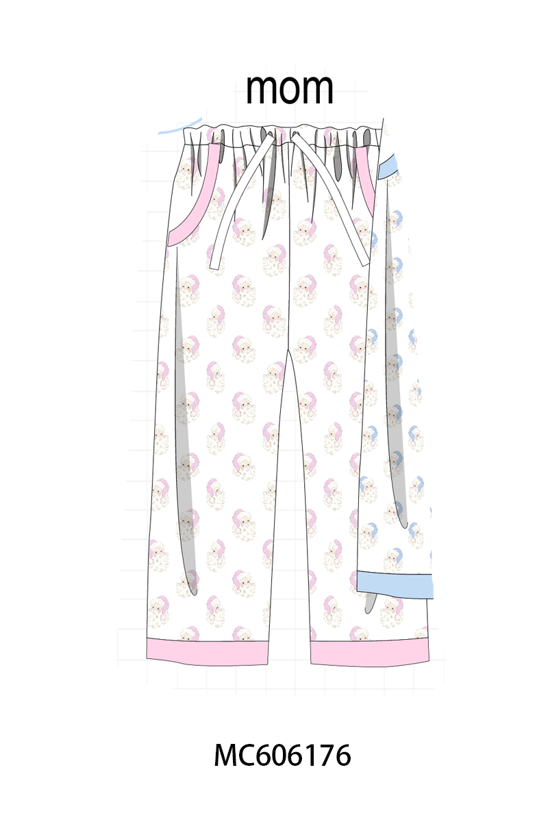PO95 Blue&pink christmas santa claus pajama collection