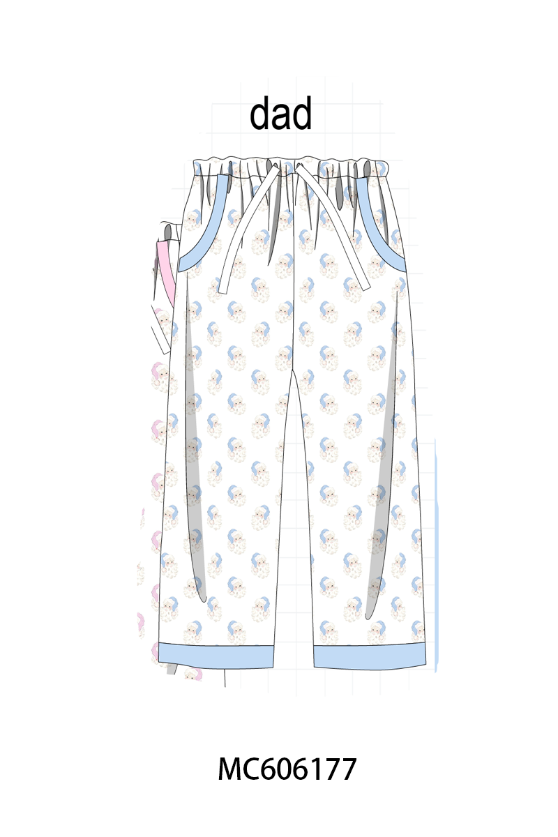 PO95 Blue&pink christmas santa claus pajama collection