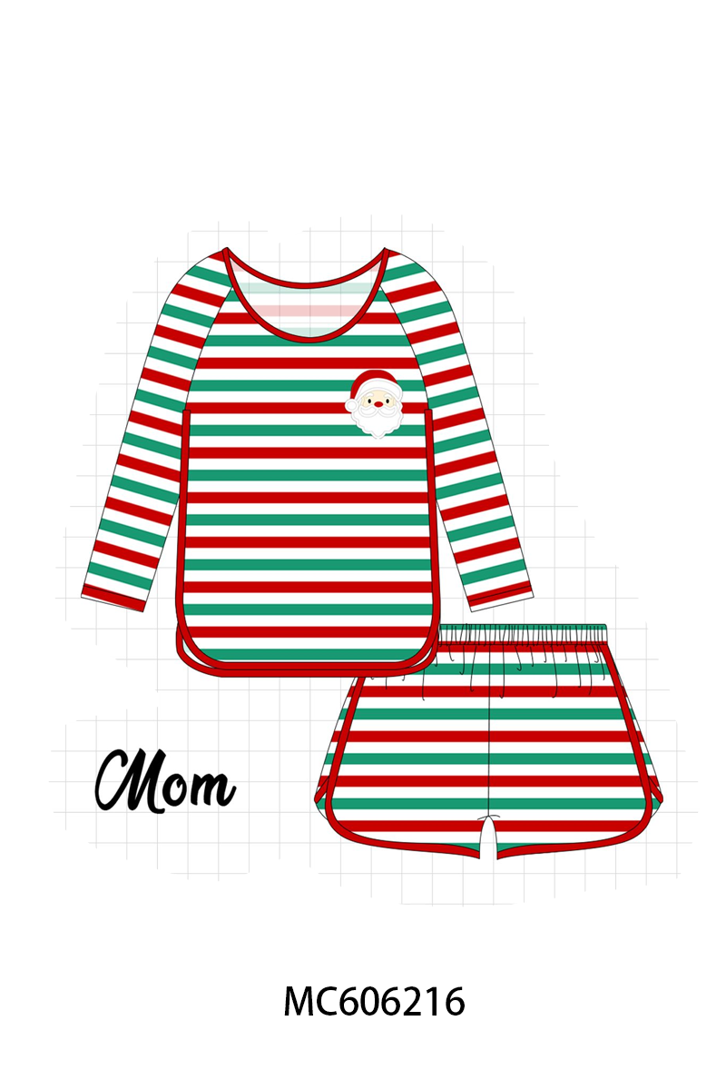 PO95 Red christmas santa claus stripe pajama collection