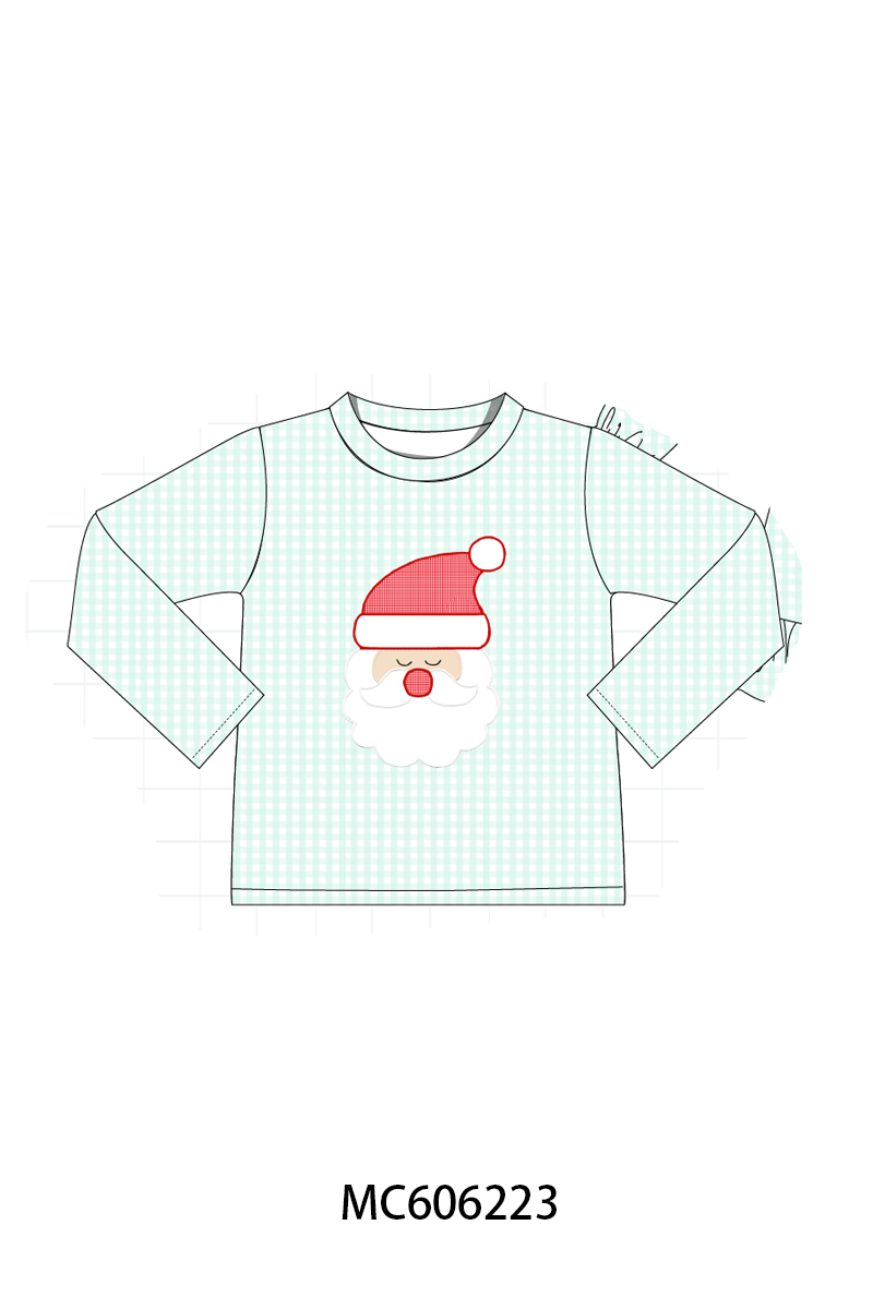 PO95 Mint christmas santa claus applique gingham collection