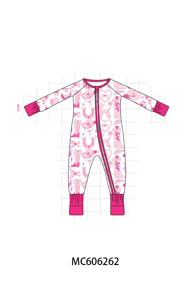 PO95 Pink western heart bow bamboo collection