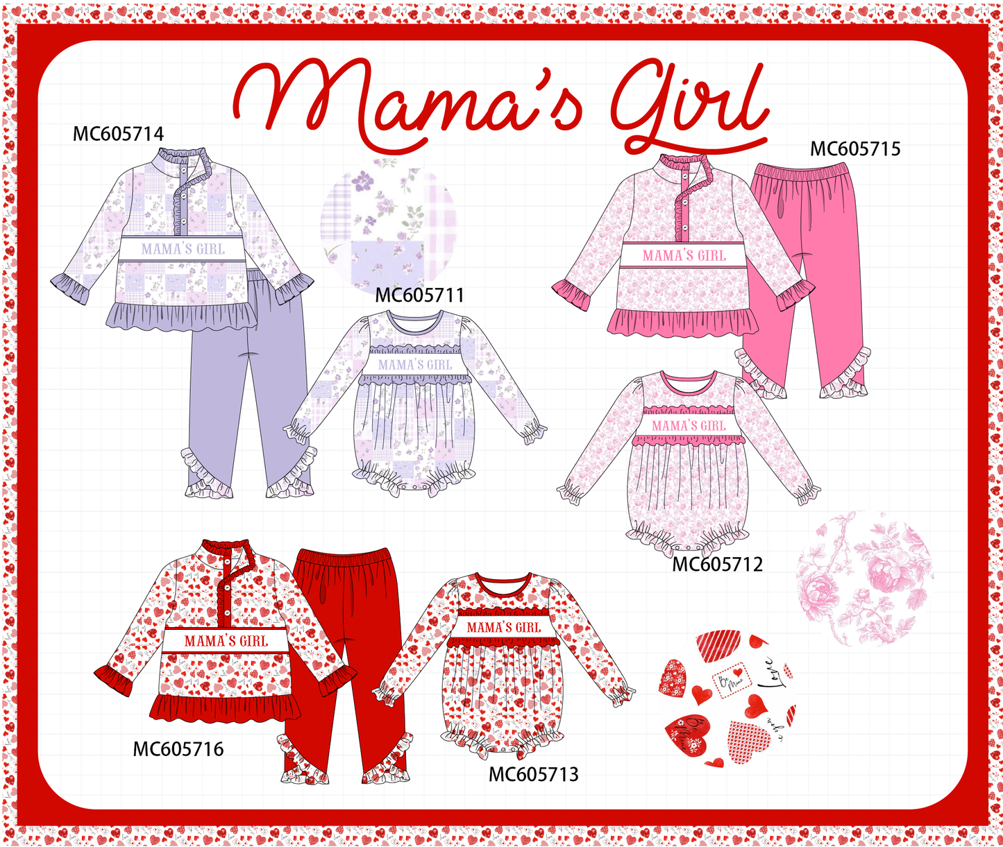 PO95 Mama's girl embroidery ruffle collection