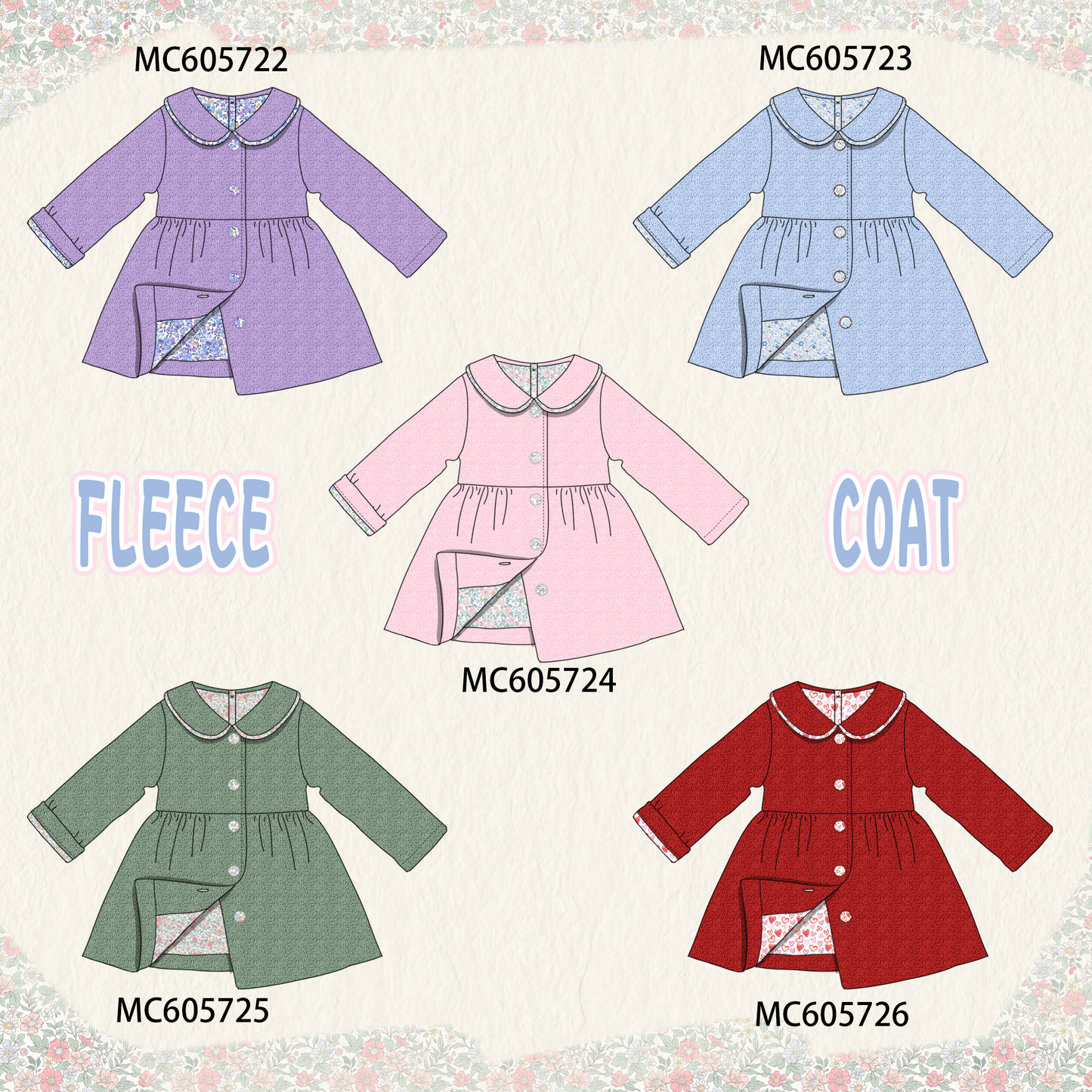 PO93 Multicolored fleece girl coat collection