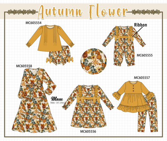 PO93 Mustard floral print ruffle collection